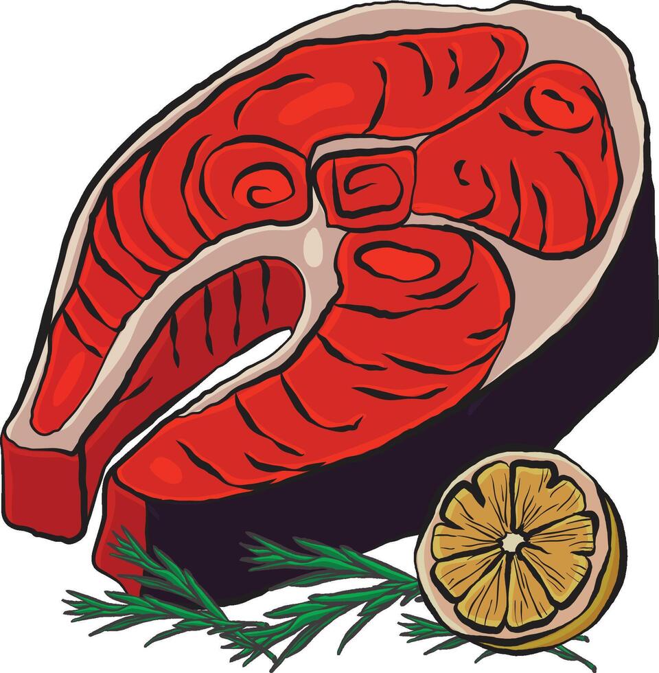 the slice of tuna vector