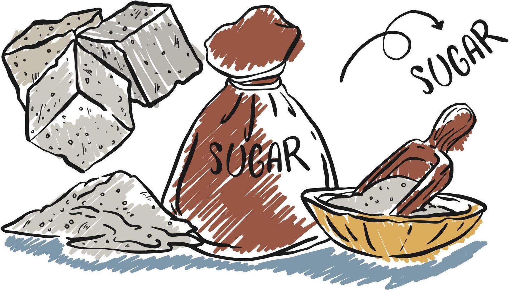 The white Sugar vector