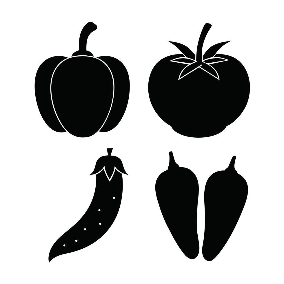 Set of vegetables Collection on white background vector