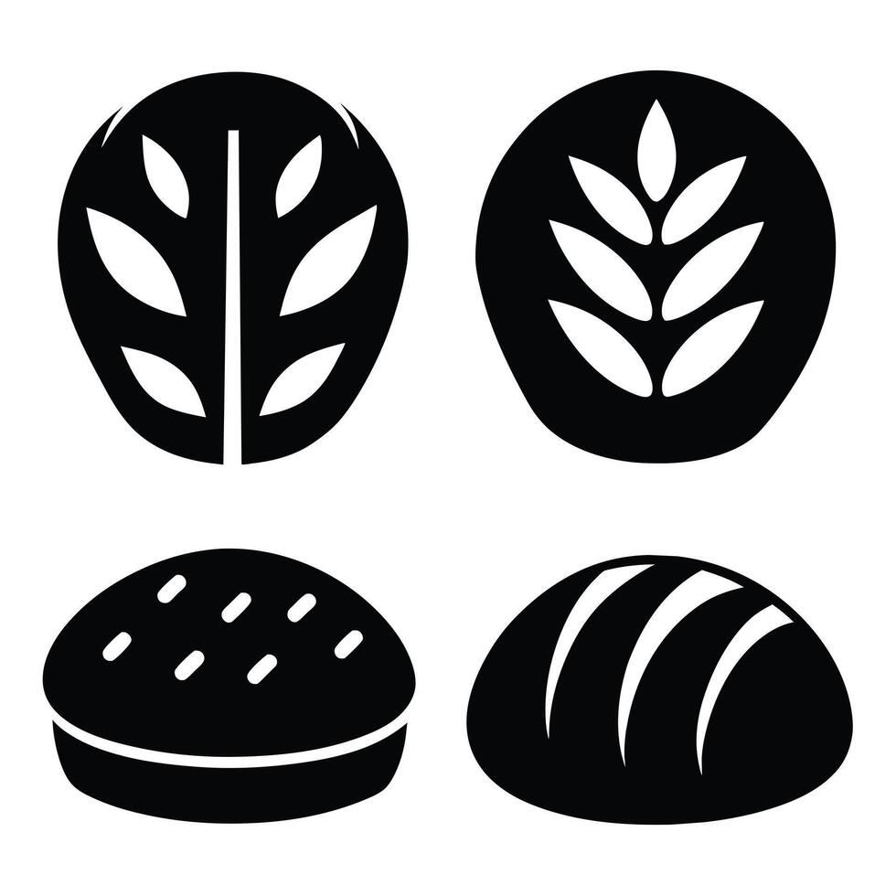 Set of bread icon design on white background vector