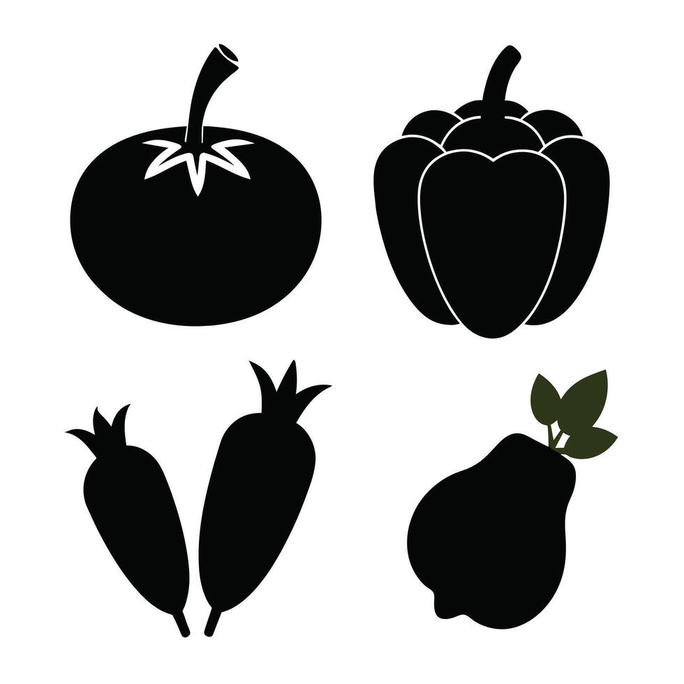 Set of vegetables Collection on white background vector