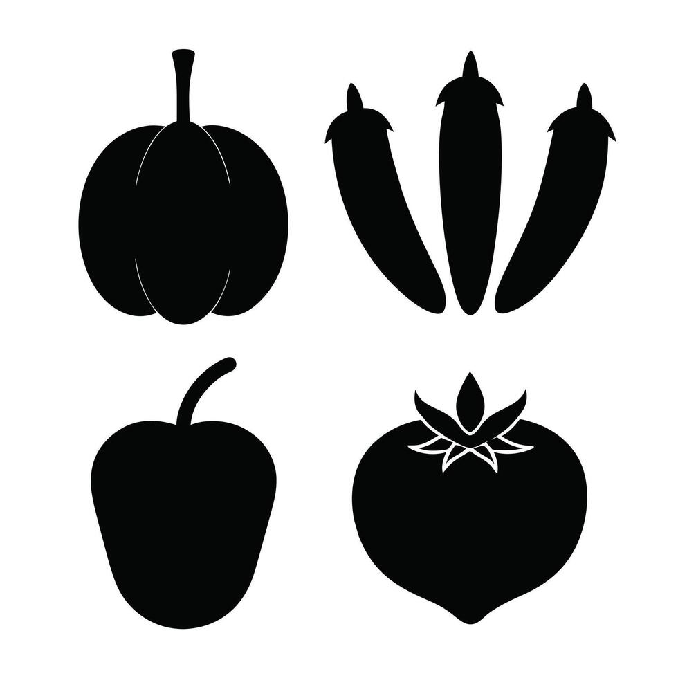 Set of vegetables Collection on white background vector