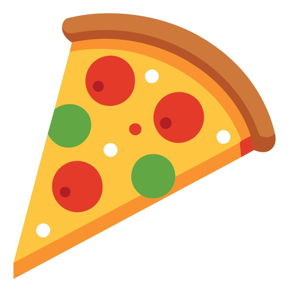 Italian pizza cartoon illustration on white background vector