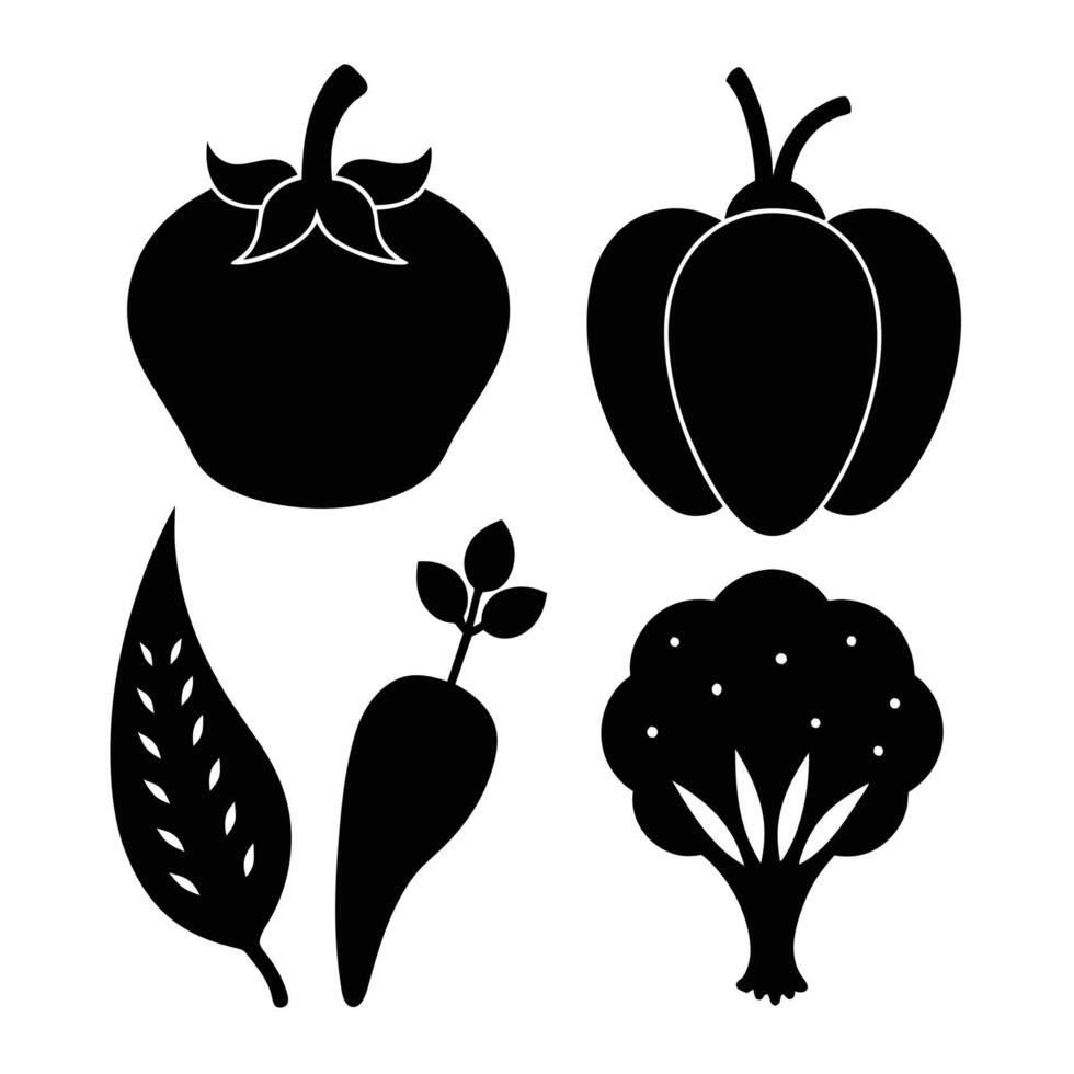 Set of vegetables Collection on white background vector