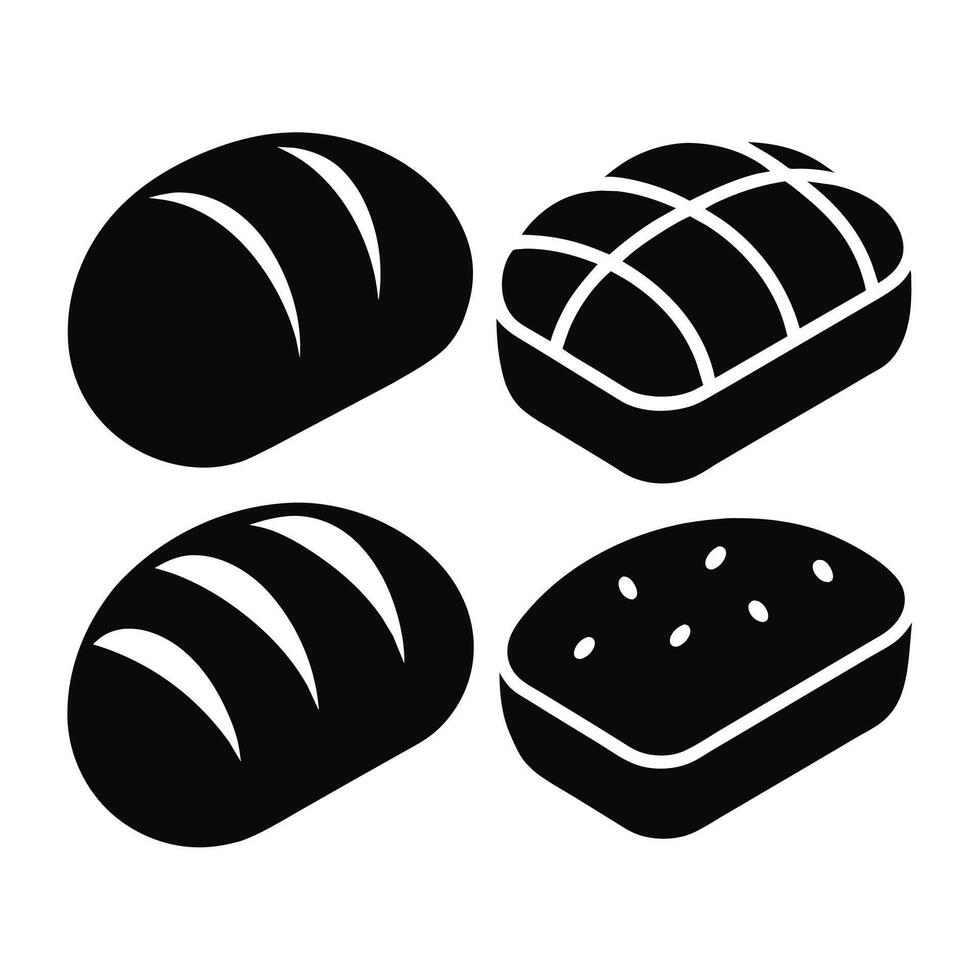 Set of bread icon design on white background vector