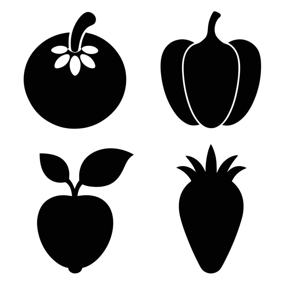Set of vegetables Collection on white background vector