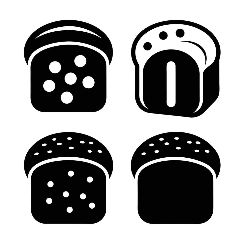 Set of bread icon design on white background vector