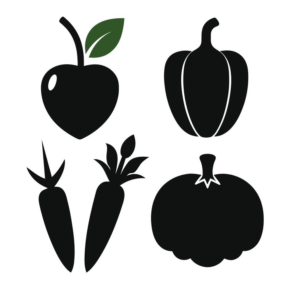 Set of vegetables Collection on white background vector