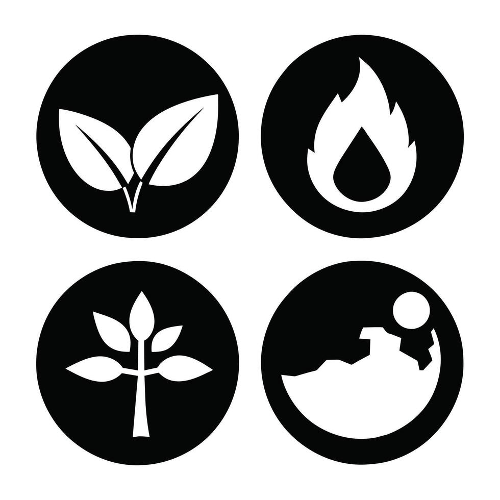 Set of Ecology flat icons on white background vector