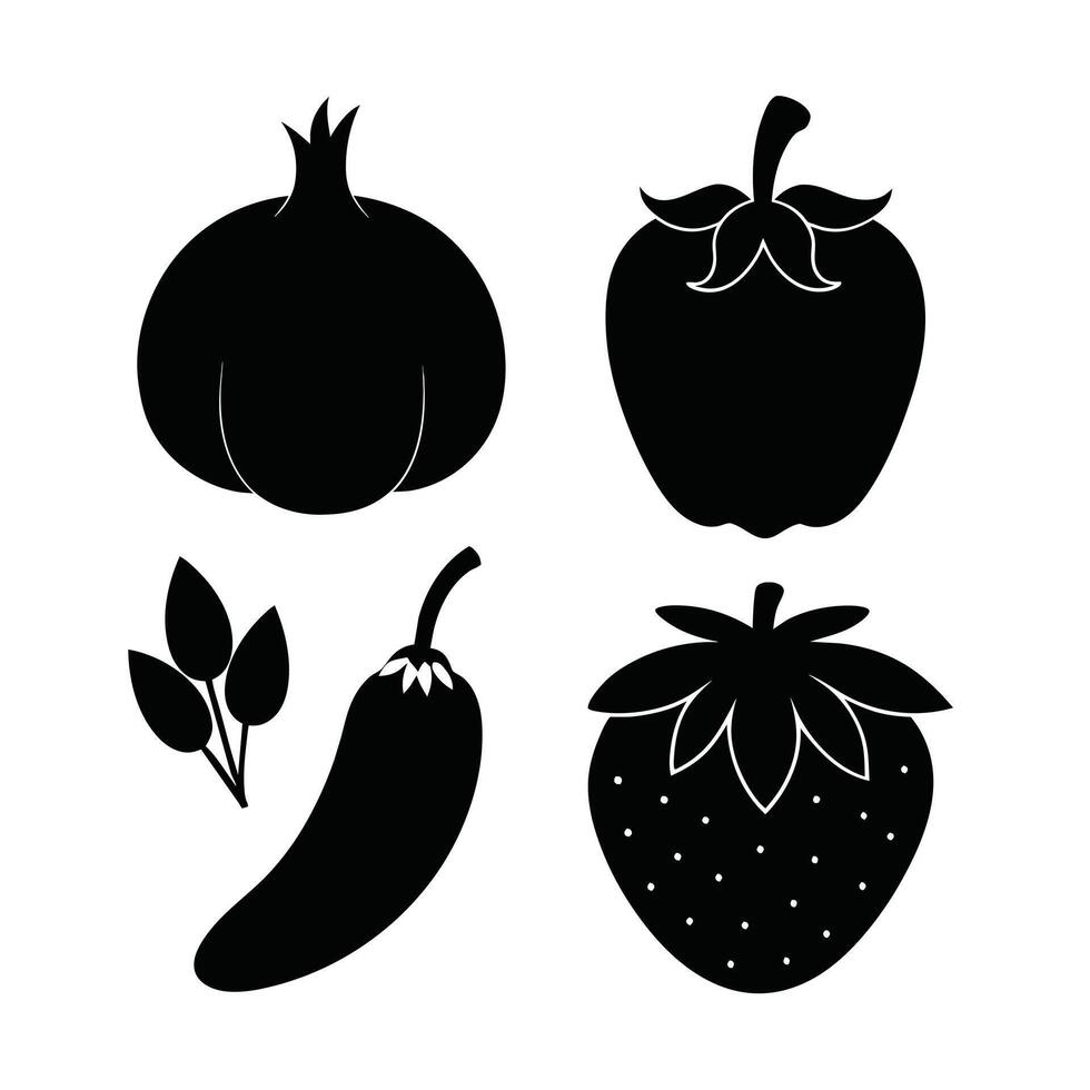 Set of vegetables Collection on white background vector