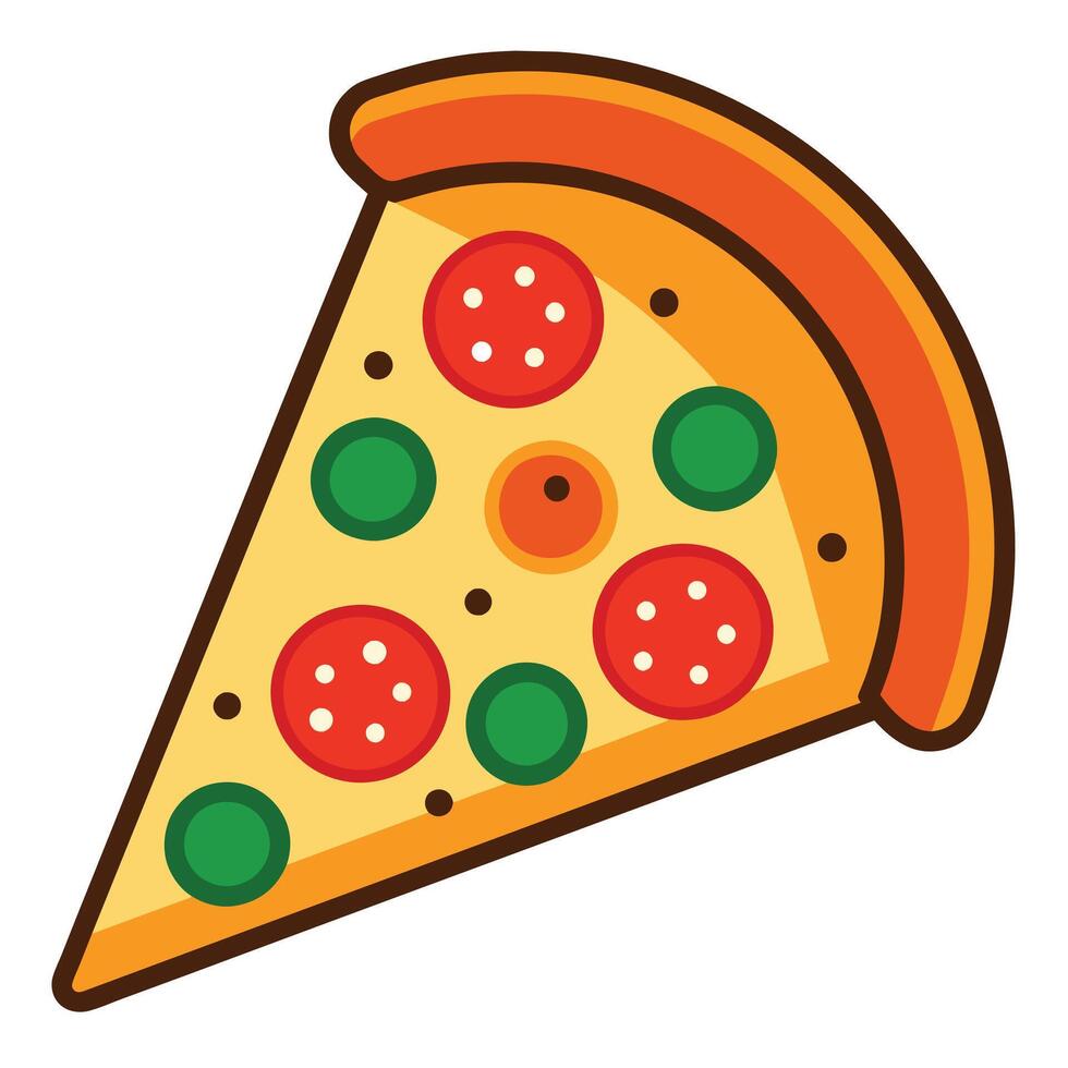 Italian pizza cartoon illustration on white background vector