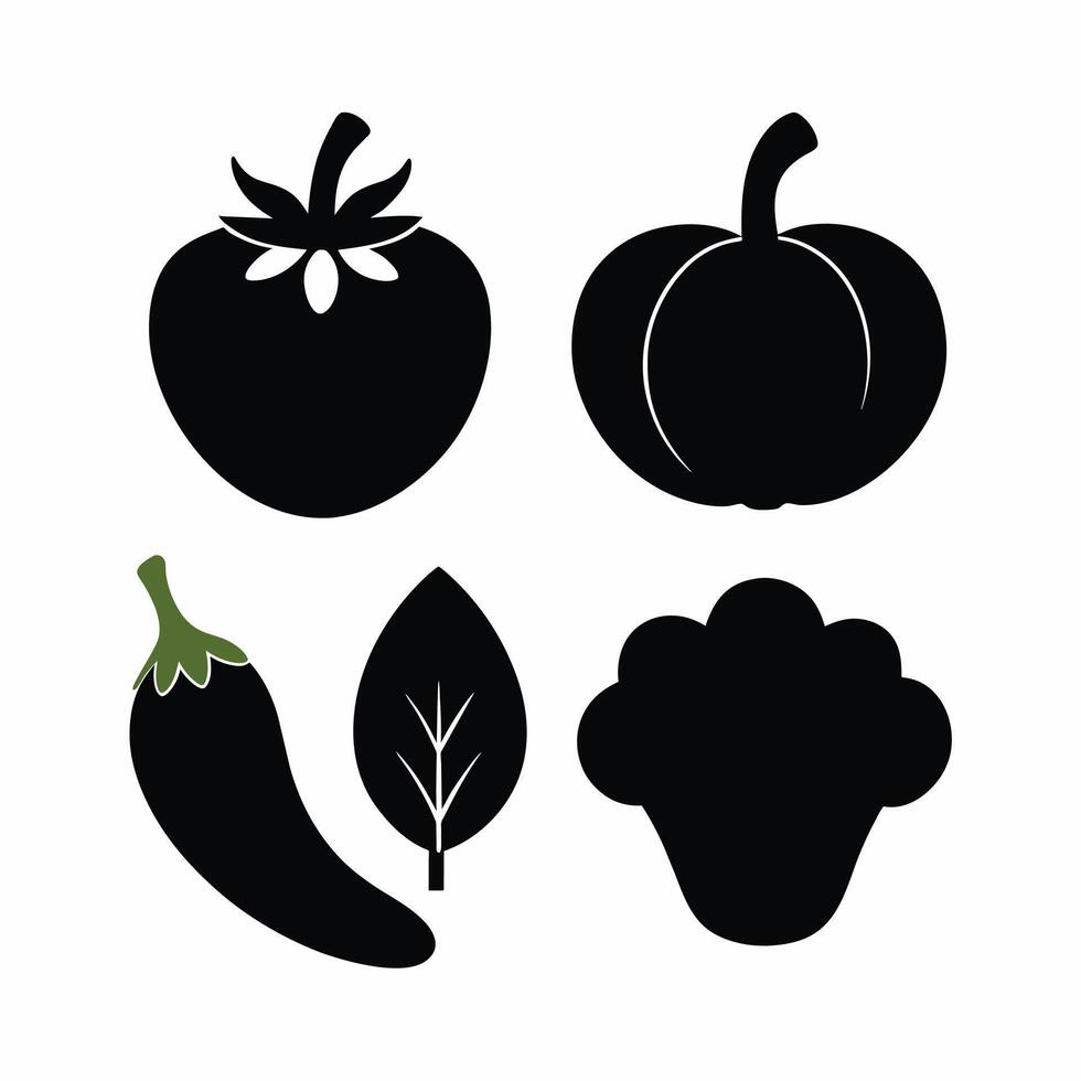 Set of vegetables Collection on white background vector