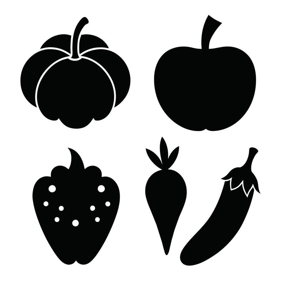 Set of vegetables Collection on white background vector