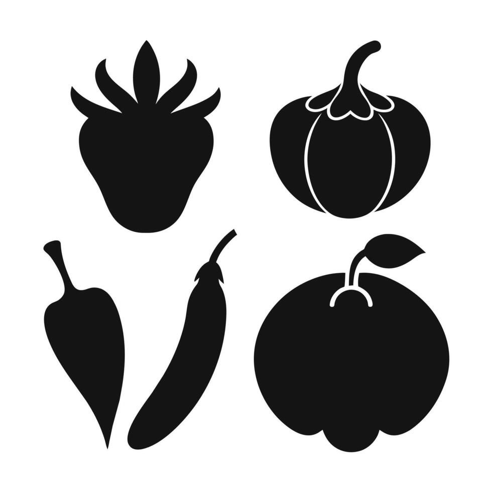 Set of vegetables Collection on white background vector