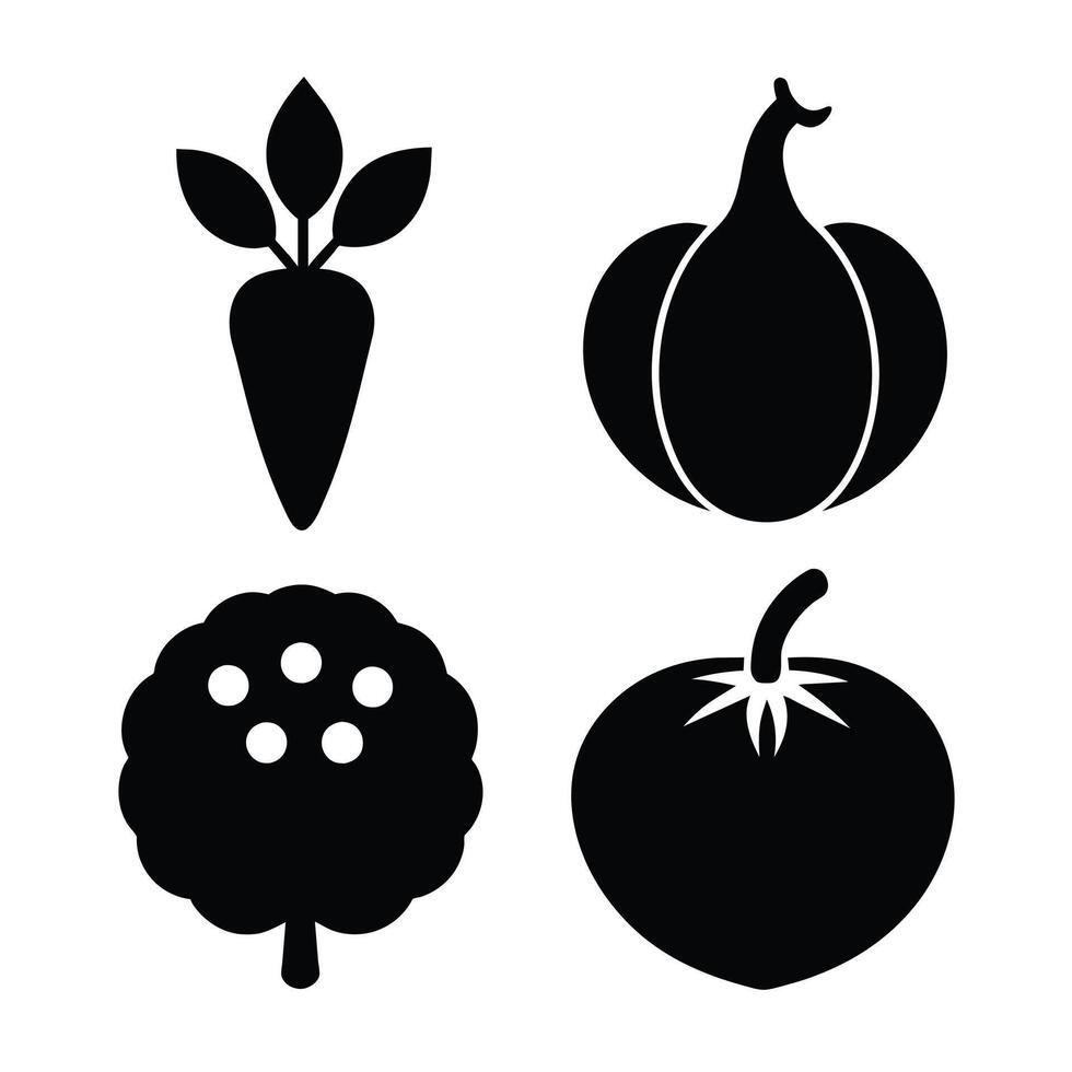Set of vegetables Collection on white background vector