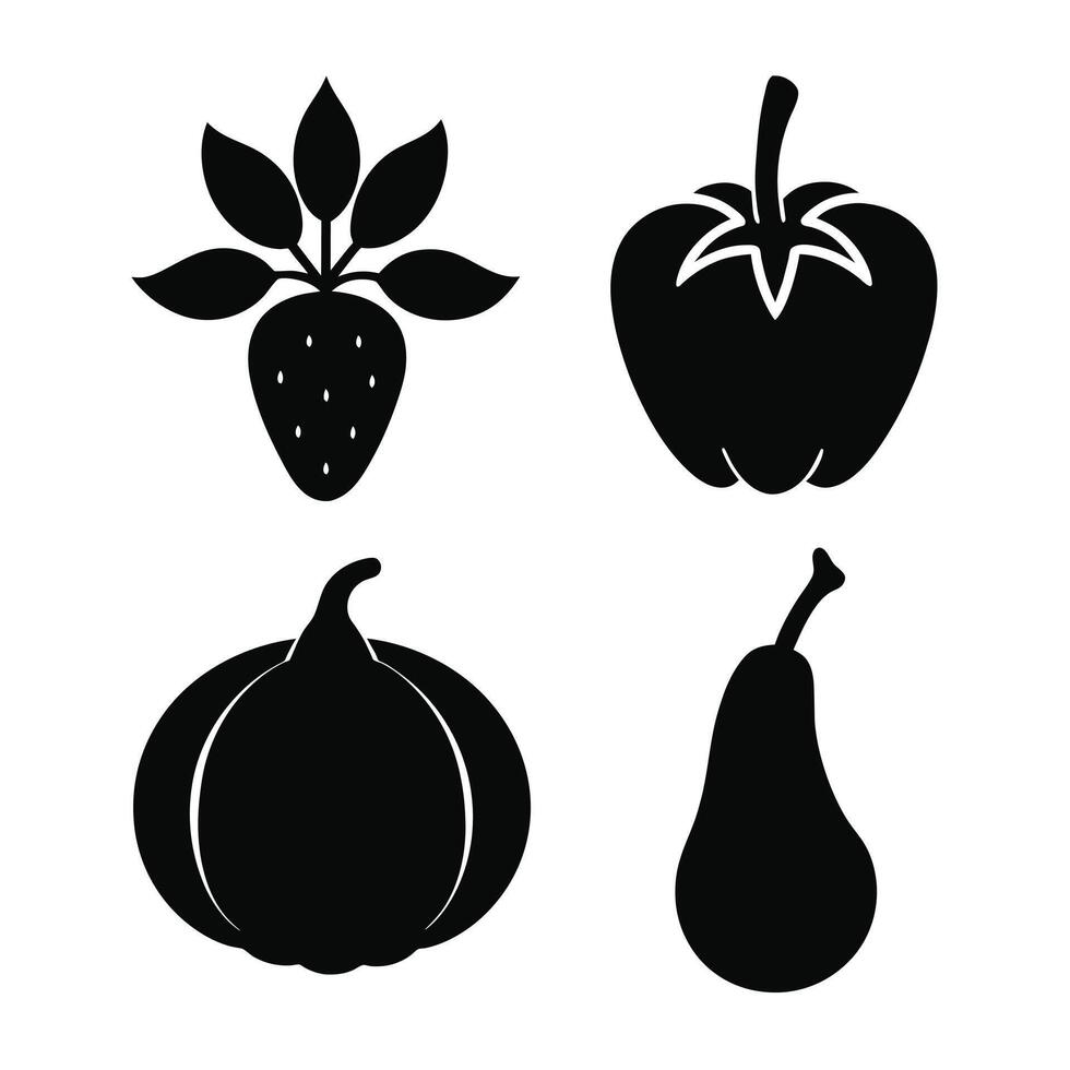 Set of vegetables Collection on white background vector