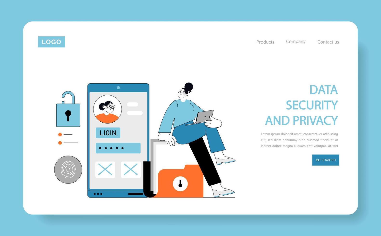 Data Security and Privacy concep illustration vector
