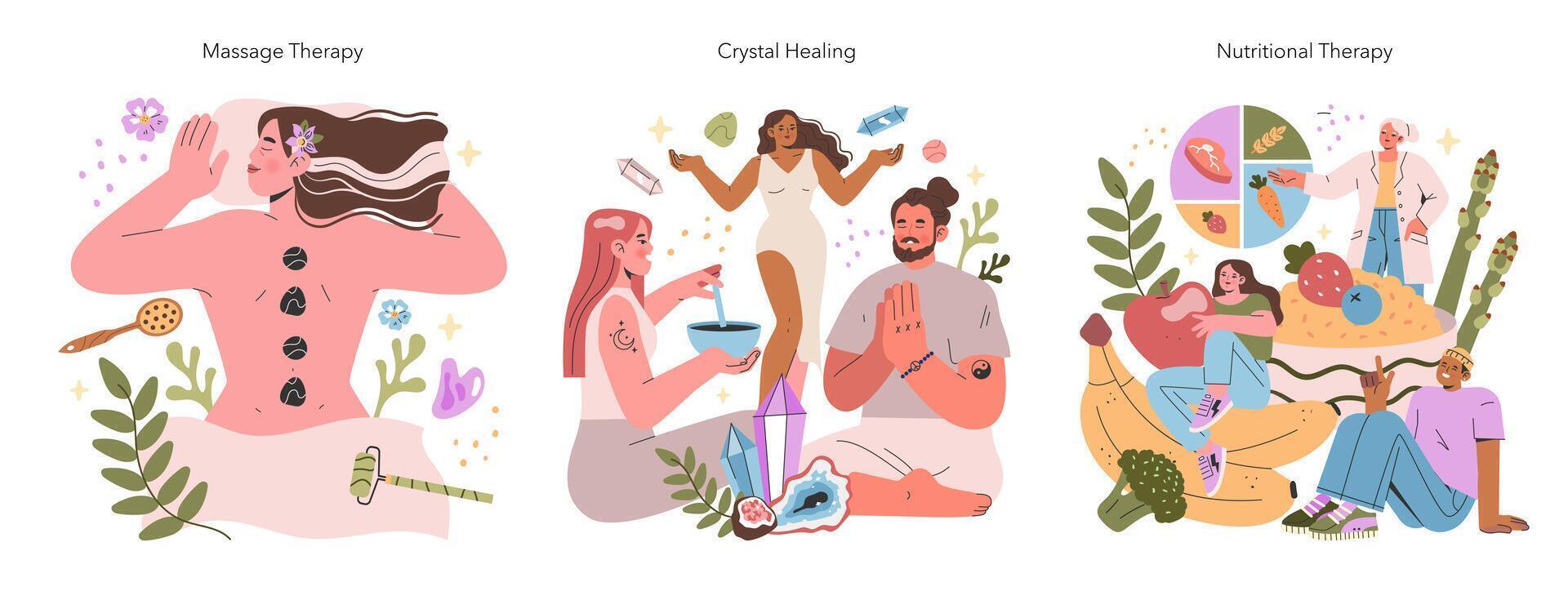 Alternative Medicine. Flat Illustration vector
