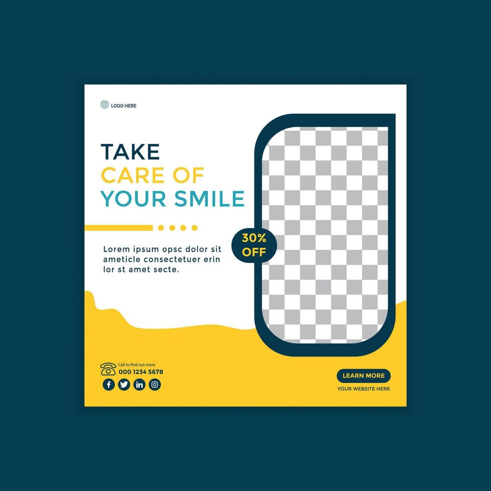 Medical social media post template. Modern banner design Suitable for social media, websites, flyers, and banners. vector
