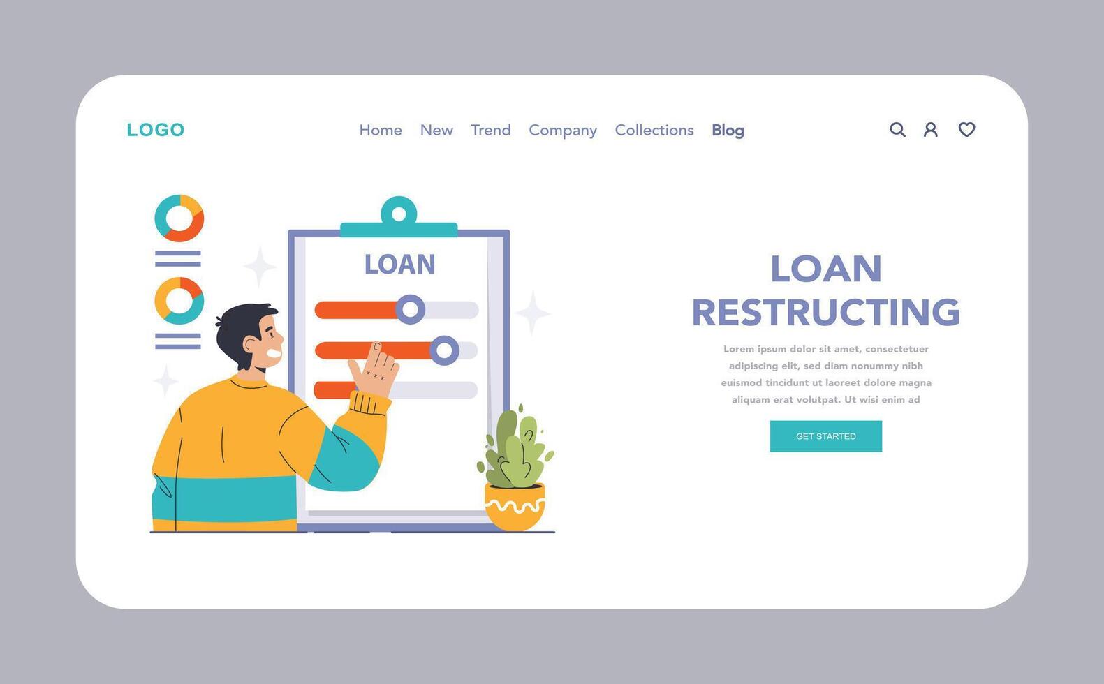 Loan Restructuring concept. Flat illustration vector