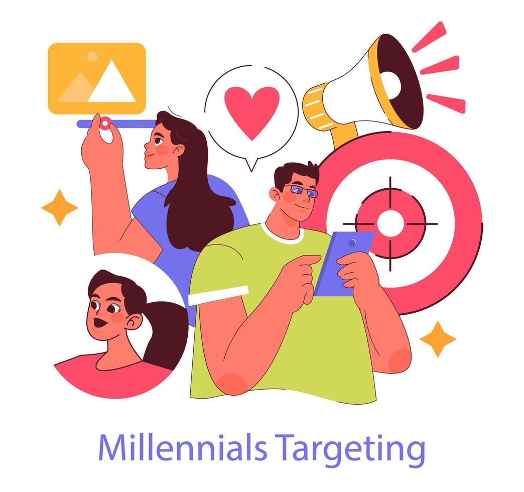 Millennials Targeting. Flat Illustration vector