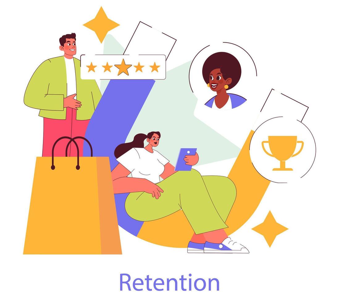 Loyalty Program And Reward. Flat Illustration vector