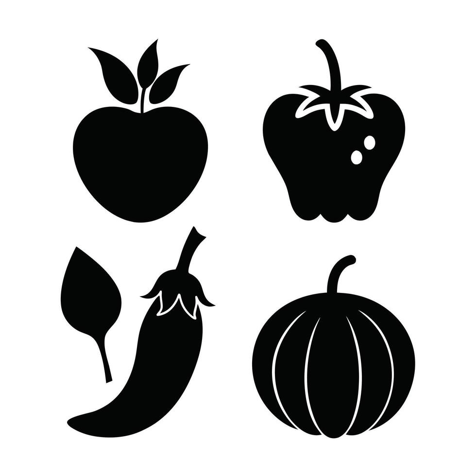 Set of vegetables Collection on white background vector