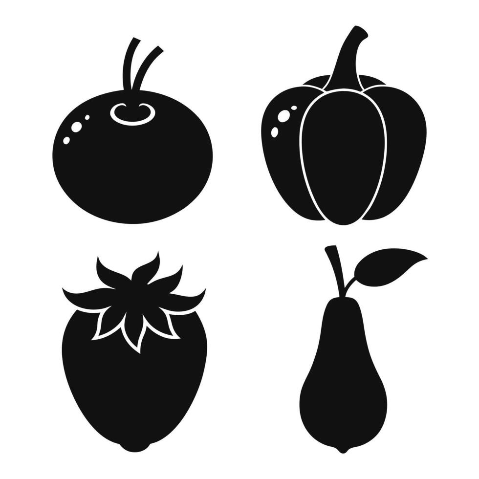 Set of vegetables Collection on white background vector