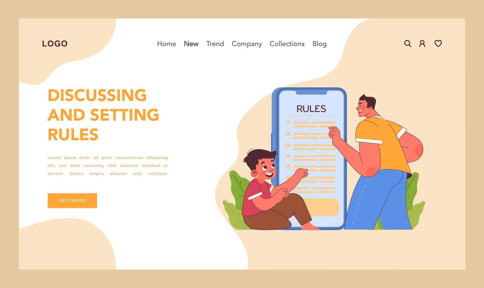 Discussing and setting rules concept. Flat illustration vector