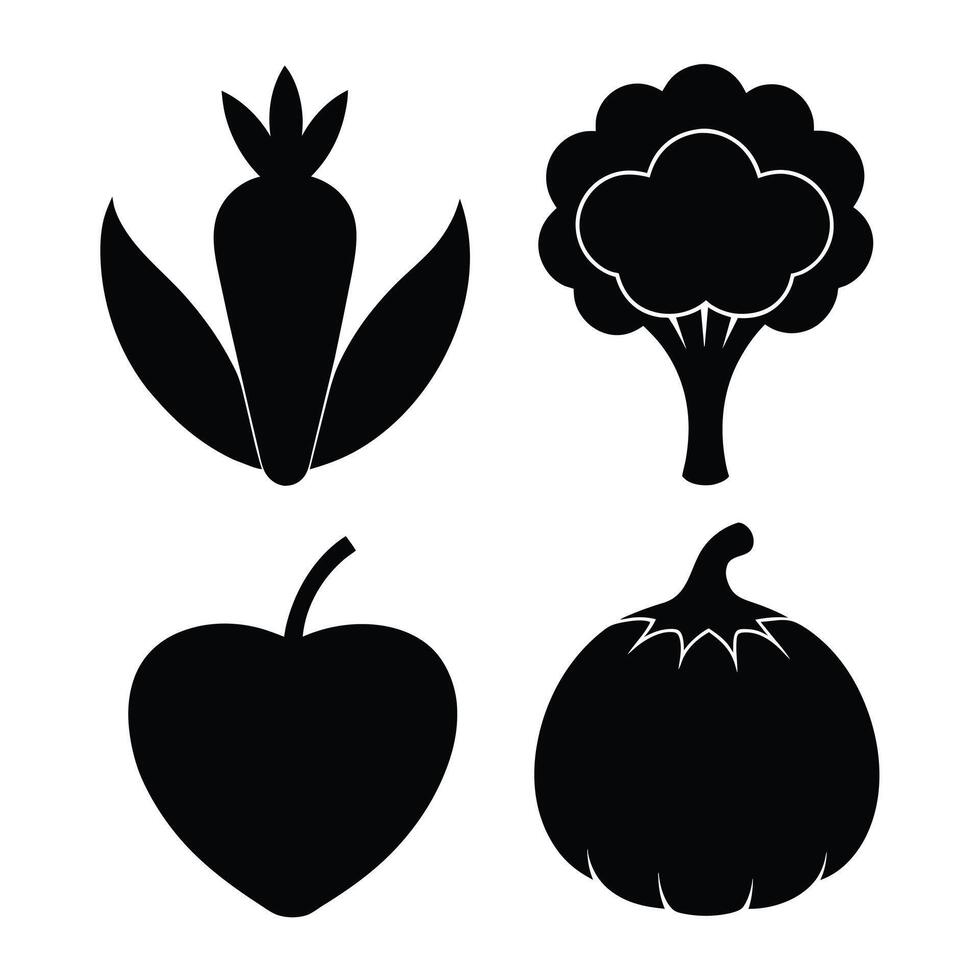 Set of vegetables Collection on white background vector