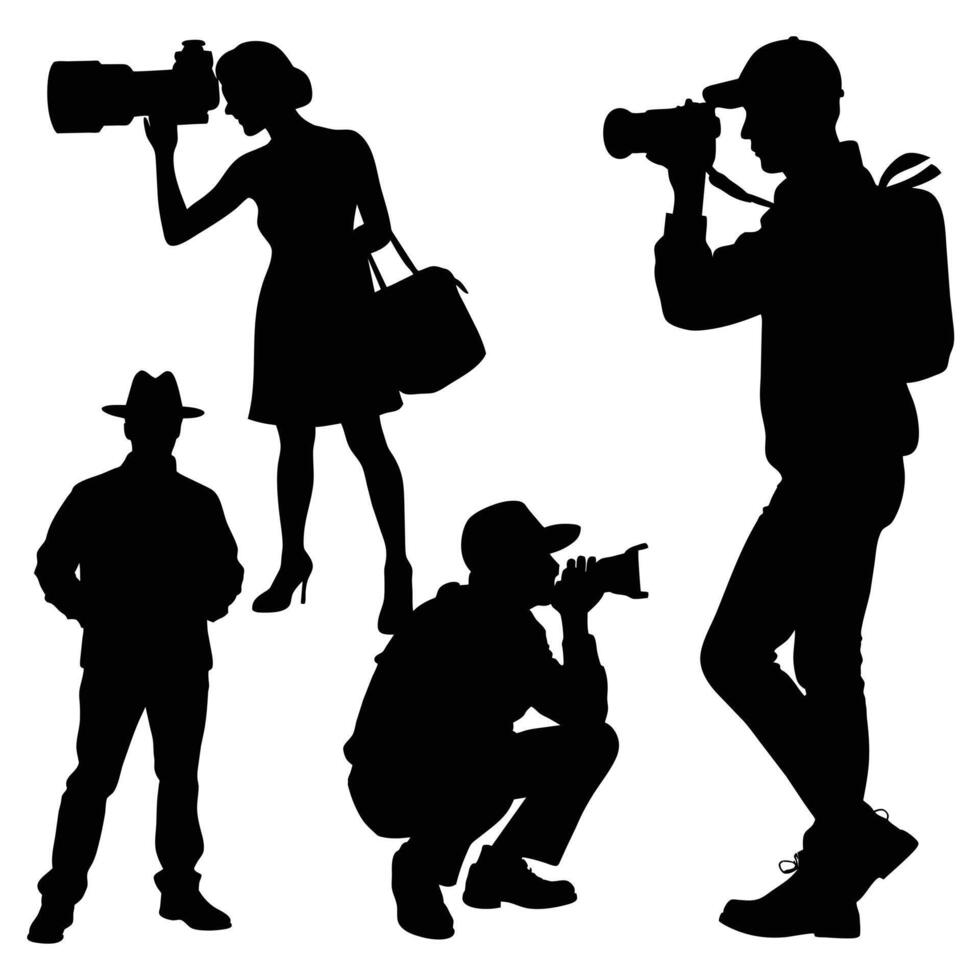 Photographer Silhouette on white background vector