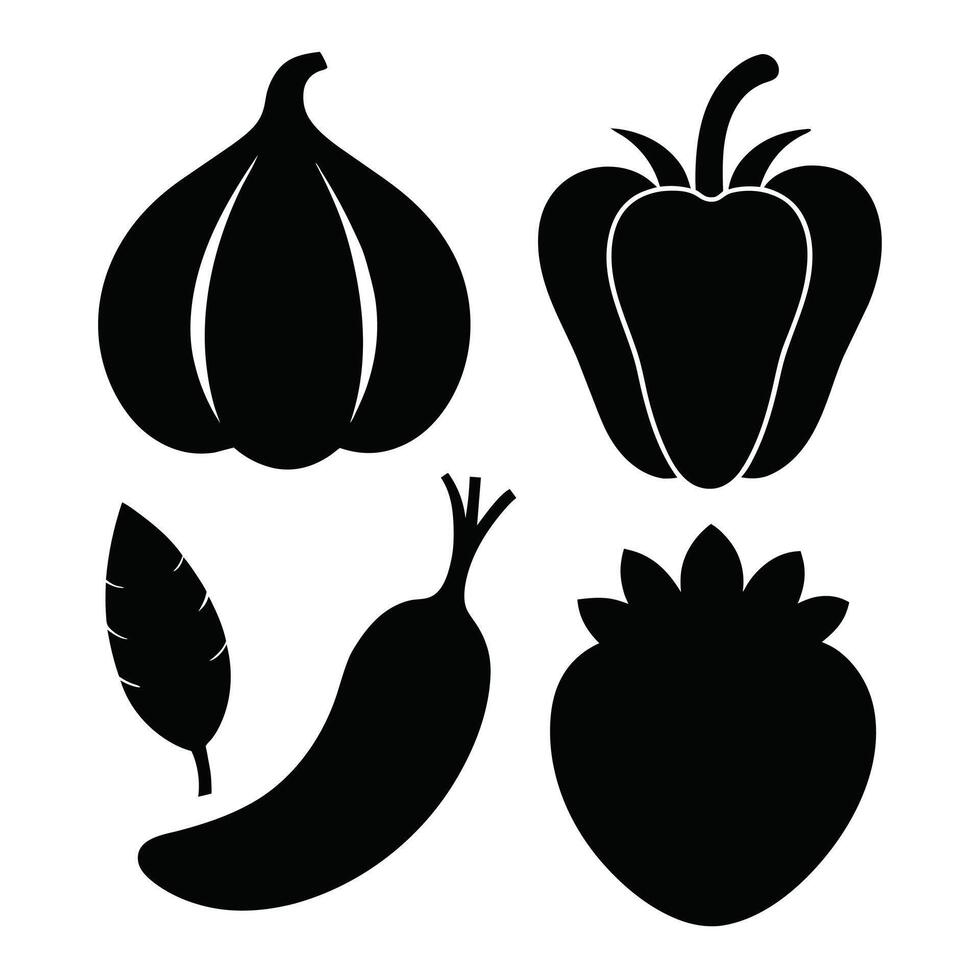 Set of vegetables Collection on white background vector
