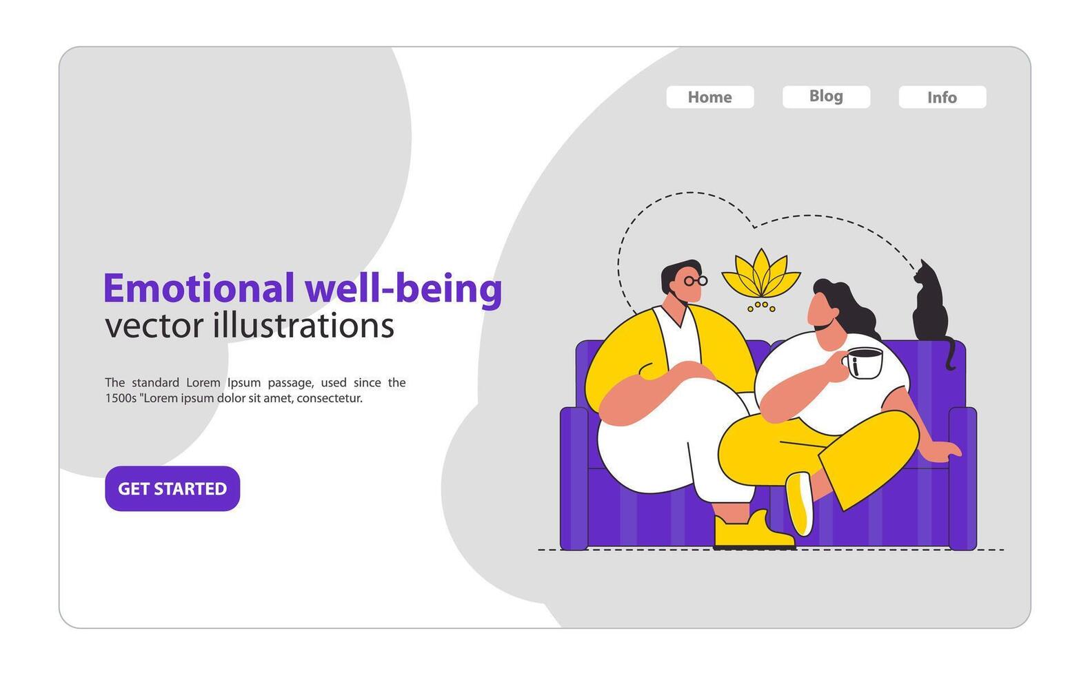 Emotional Well-being concept Illustrates serene moments of connection and relaxation Promotes mental health and introspection illustration vector