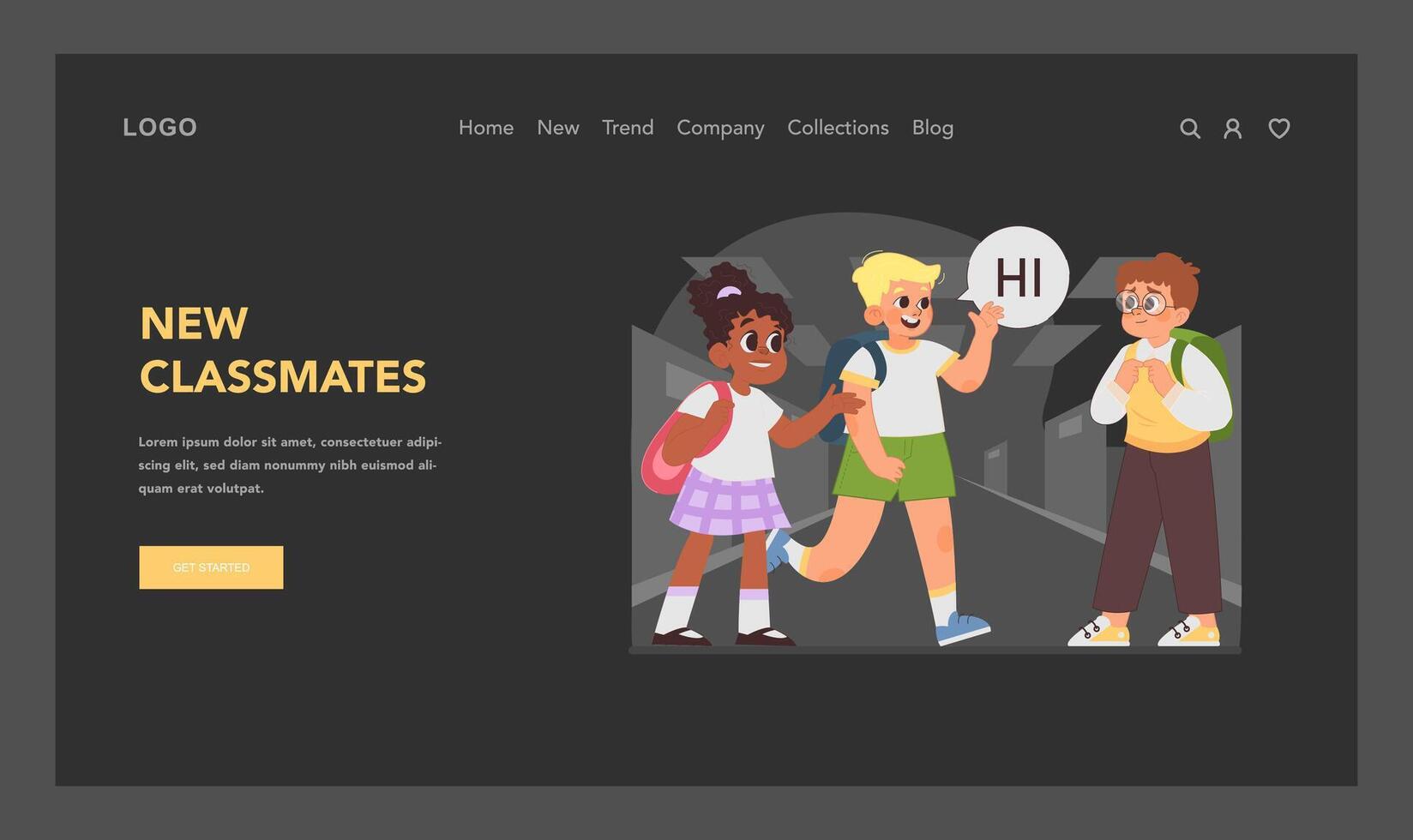 New classmates concept. Flat illustration vector