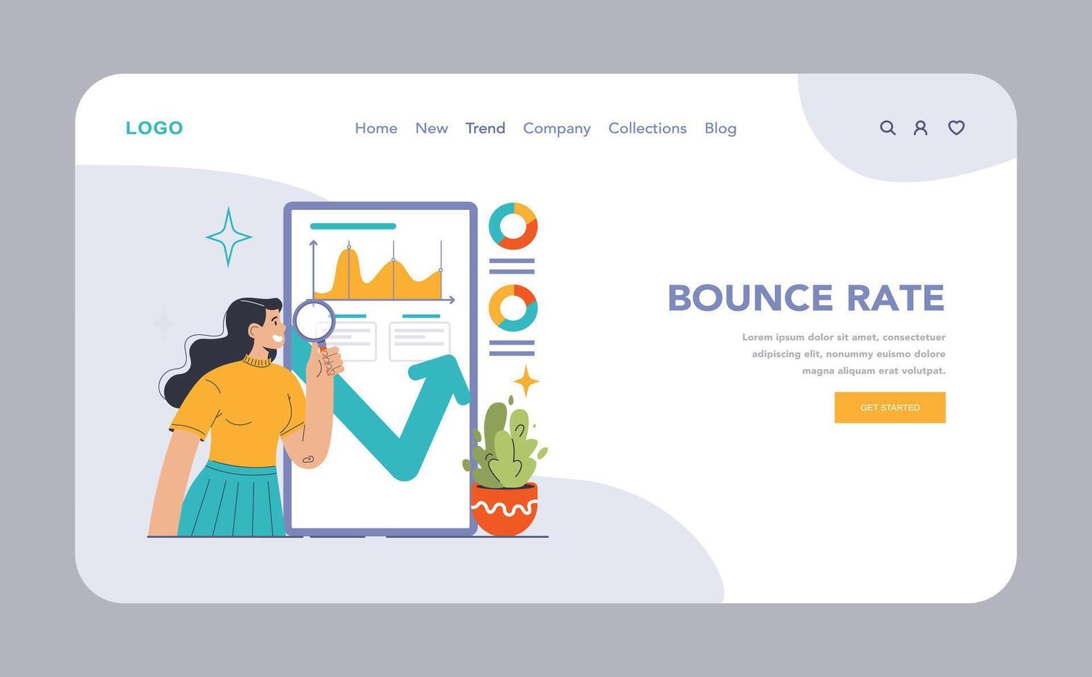 Website analysis web or landing. Conversion rate and traffic analysis vector
