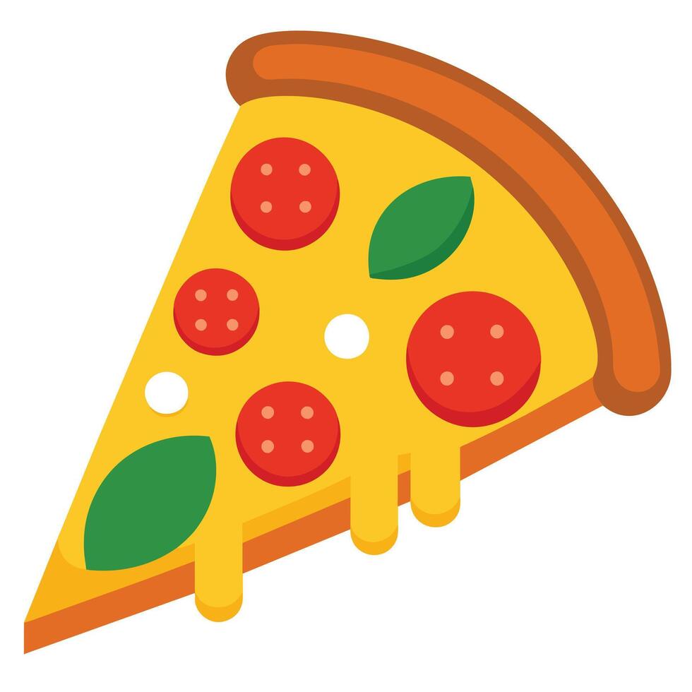Italian pizza cartoon illustration on white background vector