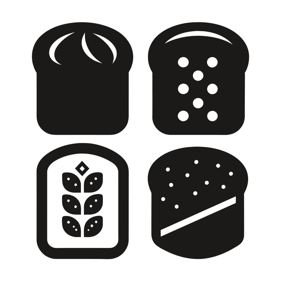 Set of bread icon design on white background vector