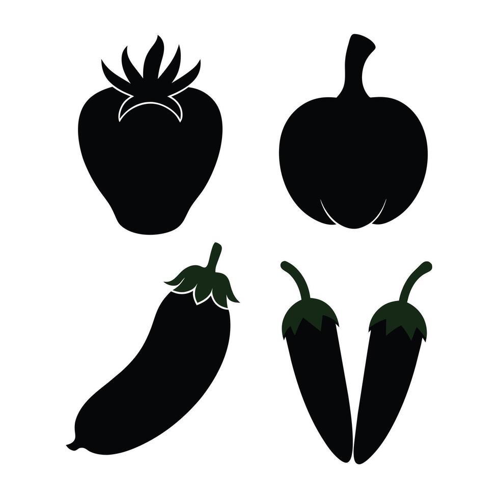 Set of vegetables Collection on white background vector