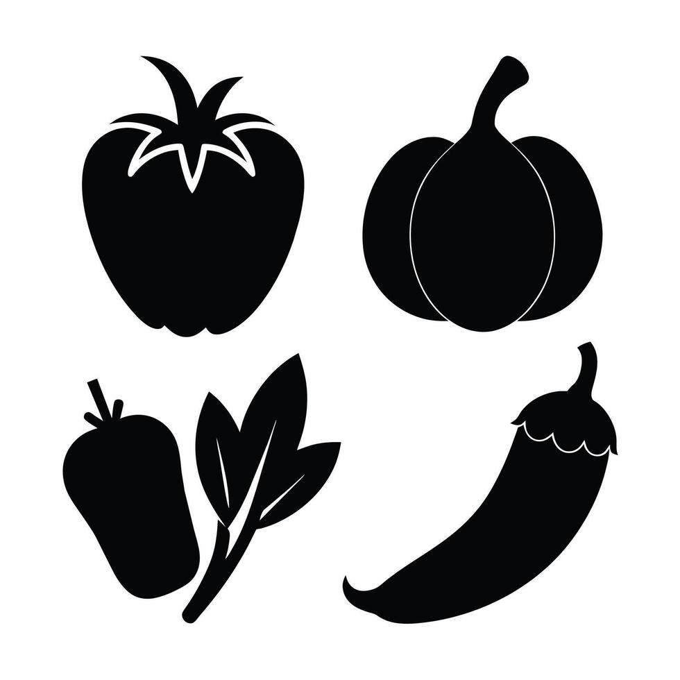 Set of vegetables Collection on white background vector