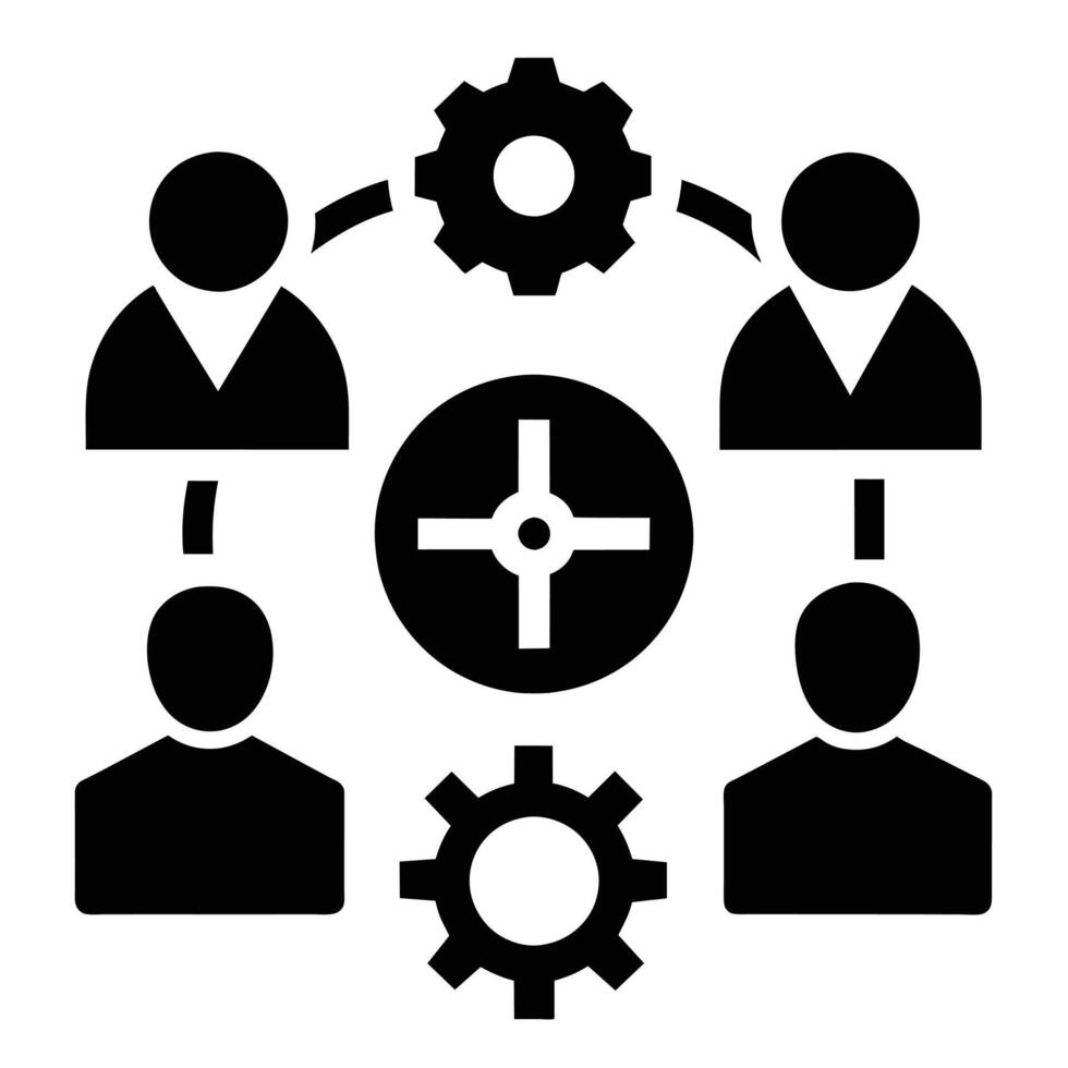 Set of operations management flat icons on white background vector