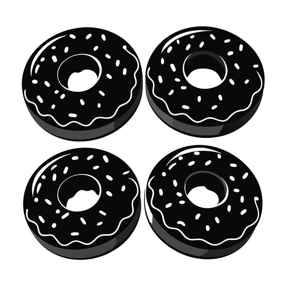 Set of delicious Donuts Collection on white background vector