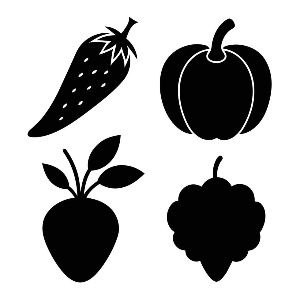 Set of vegetables Collection on white background vector
