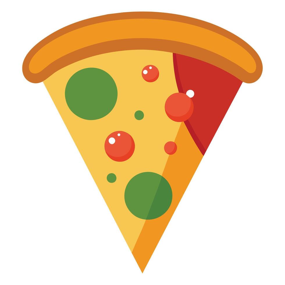 Italian pizza cartoon illustration on white background vector