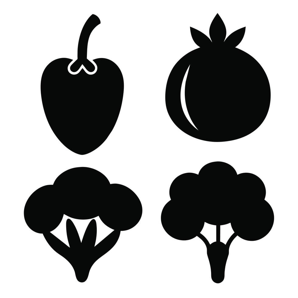 Set of vegetables Collection on white background vector