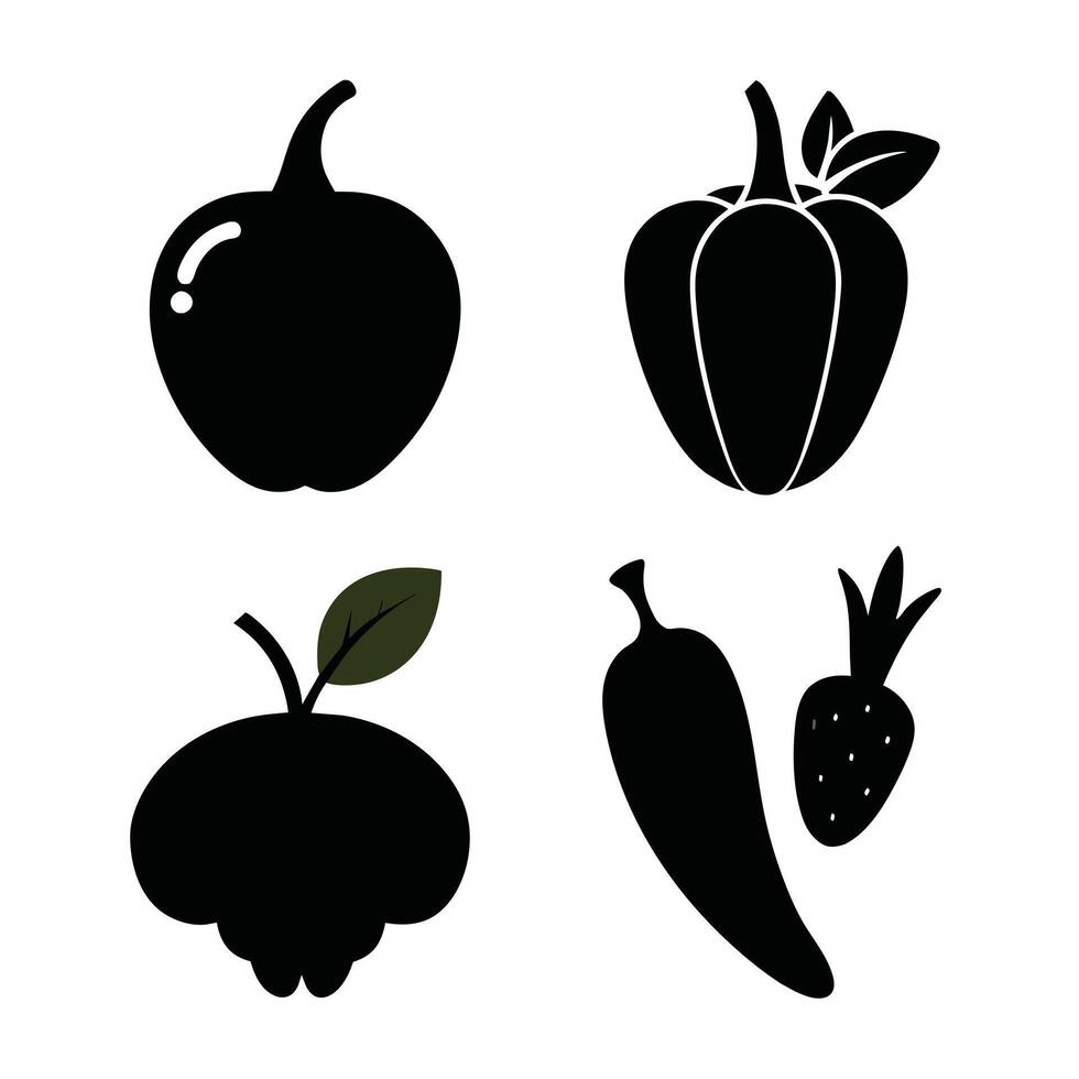Set of vegetables Collection on white background vector
