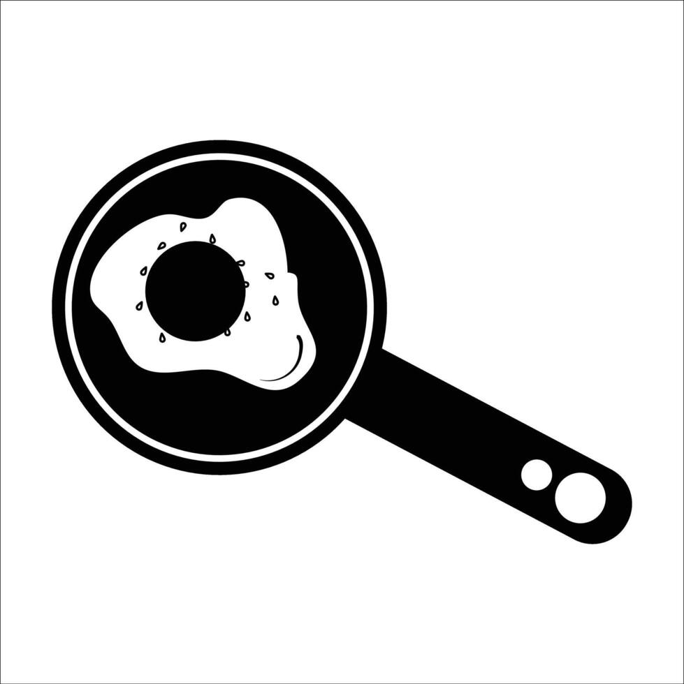 fried eggs on a frying pan icon vector