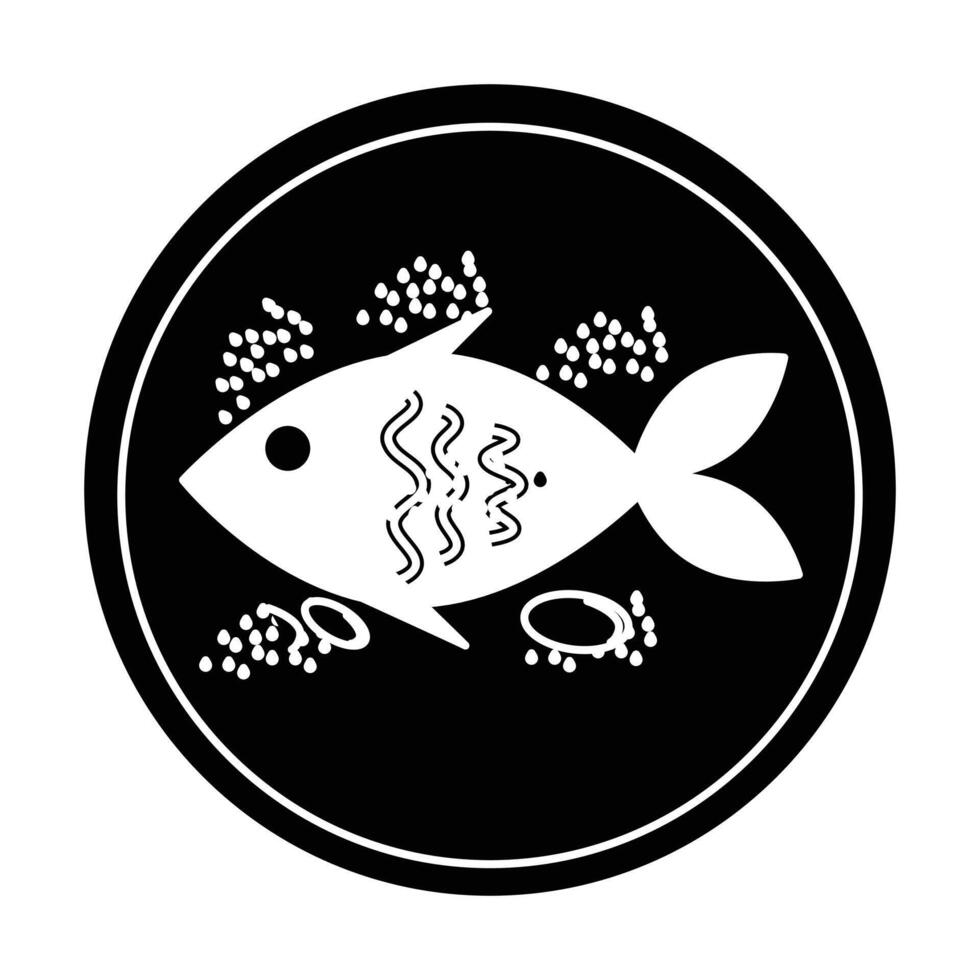 fish on plate icon vector