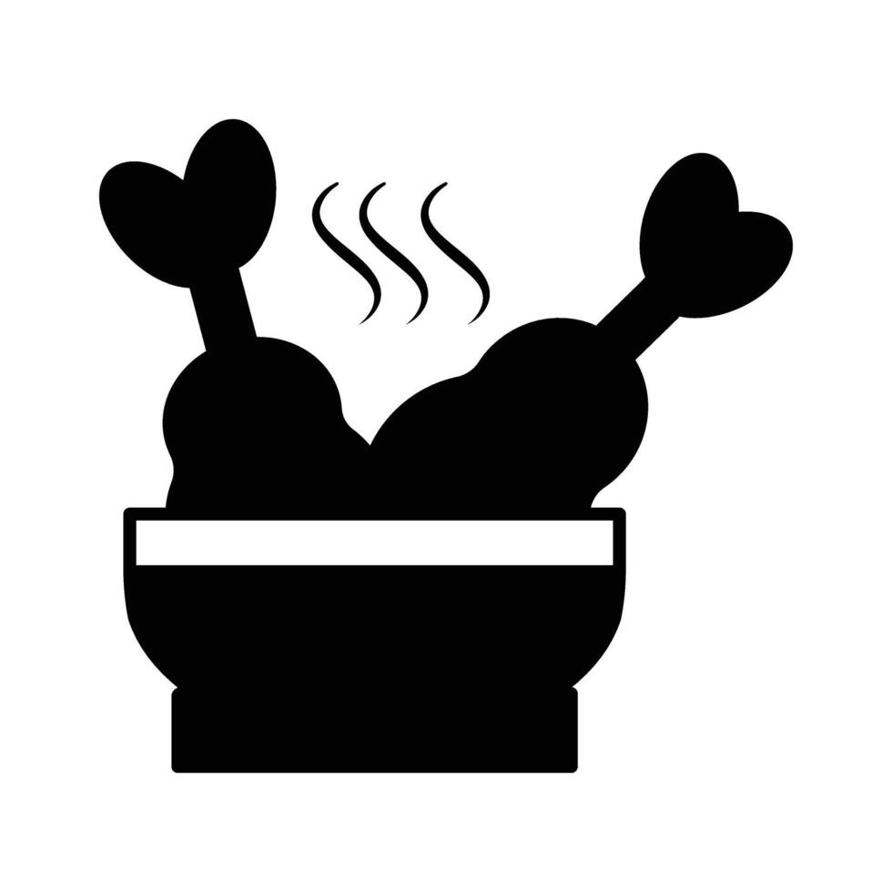 bowl with chicken icon vector