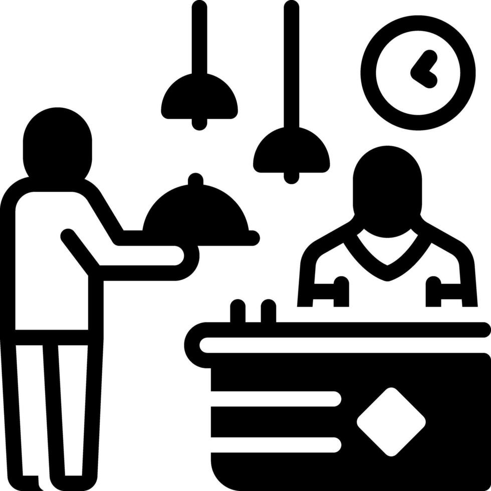 Solid black icon for serve vector