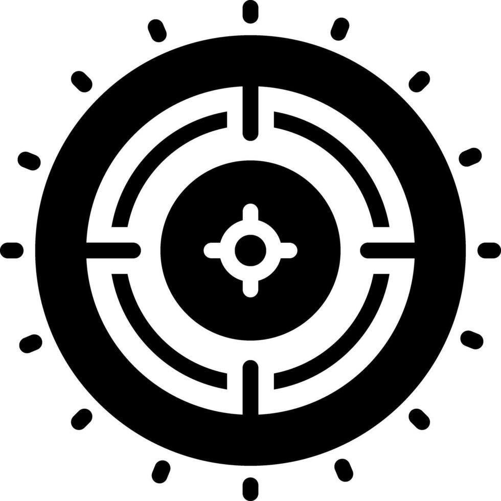 Solid black icon for aim vector